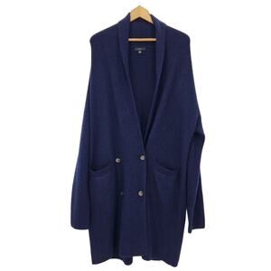 J Crew Double-Breasted Cardigan Coat Supersoft Yarn Alpaca Merino Wool Navy XL